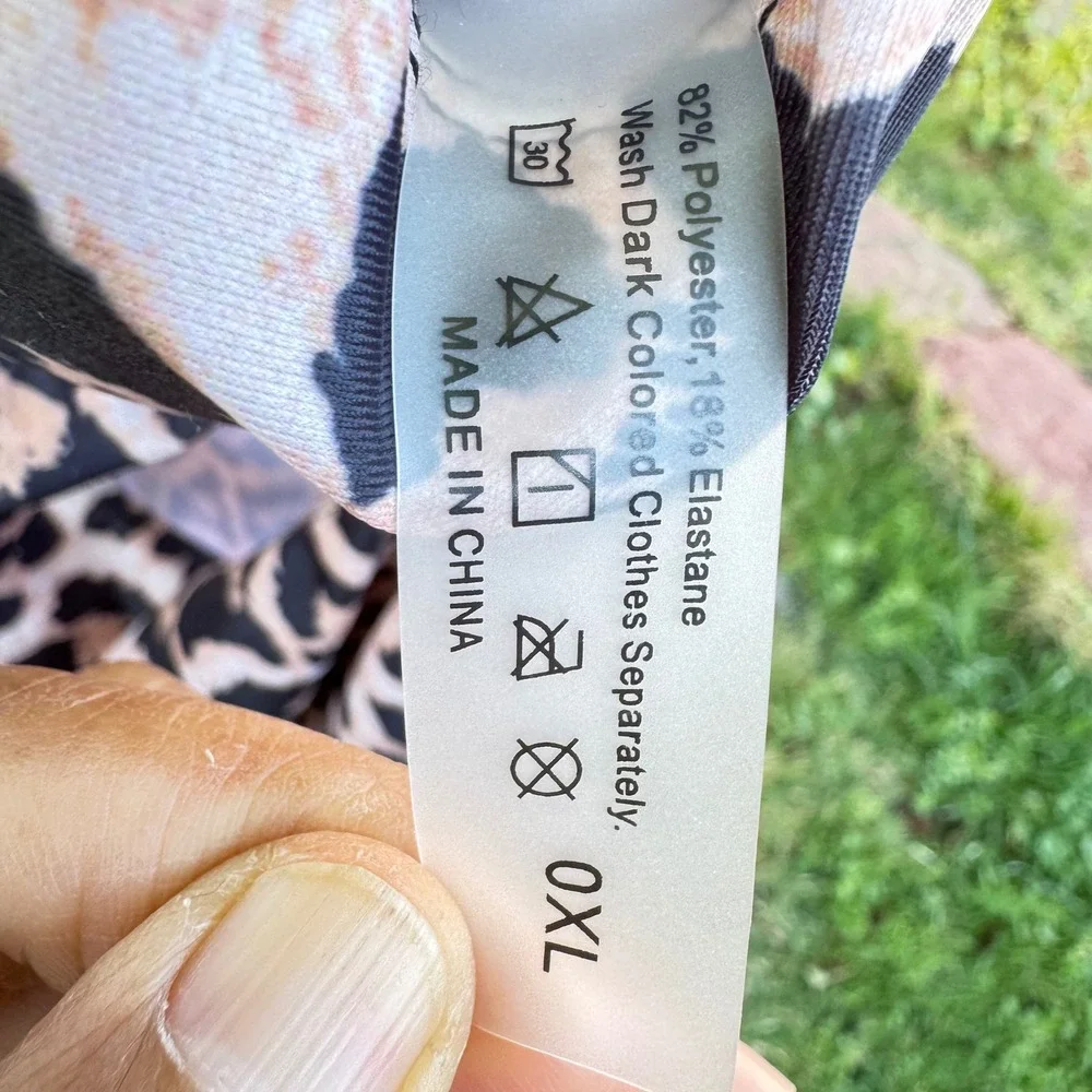 Leopard Print Lace Up Cut Out One Piece Swimsuit Brown Animal‎ Print Size 0XL